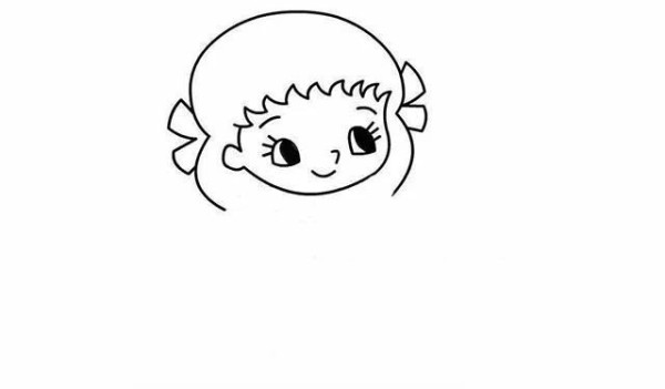 Simple drawing of cute little girl on June 1st