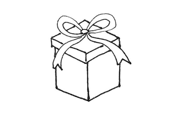 How to draw a Christmas gift box