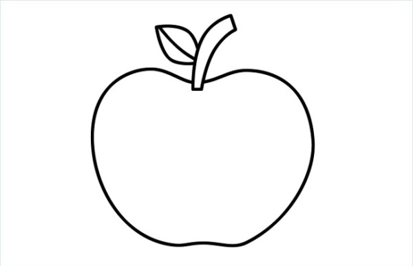 Step-by-step pictures of how to draw an apple with color