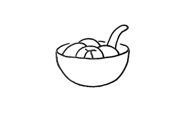 How to draw glutinous rice balls