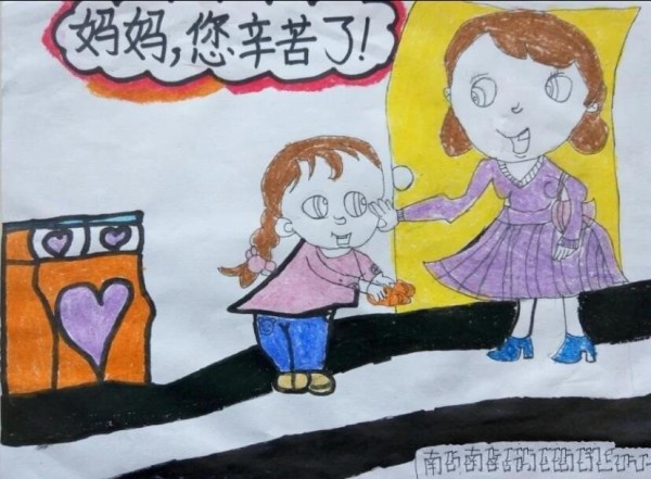 Dear Mom, you have worked so hard. Children’s Mother’s Day drawing pictures to share.