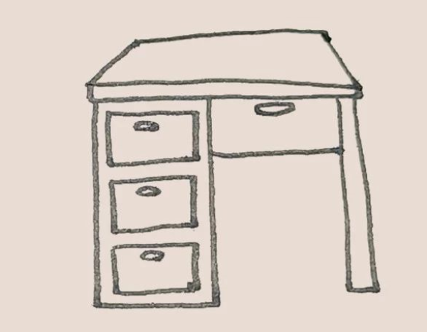 Simple drawing of desk