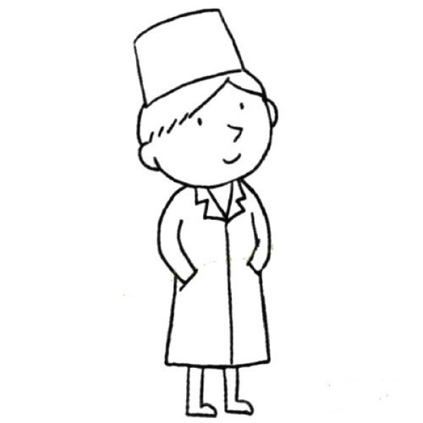 Grasp the characteristics of the characters and draw simple drawings of doctors