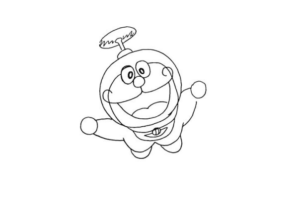 How to draw flying Doraemon