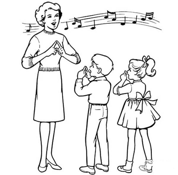 Music teacher simple drawing picture