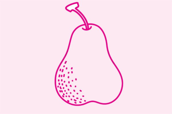 Refreshing and delicious fragrant pear simple drawing