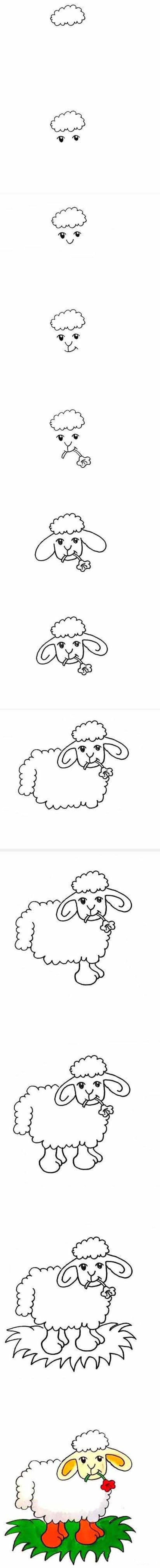 How to draw a snow-white sheep