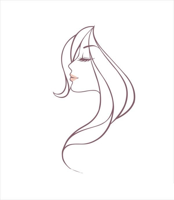 Beautiful hairstyle avatar simple drawing picture