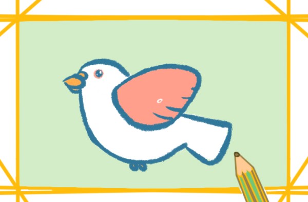 Simple drawing of flying white dove