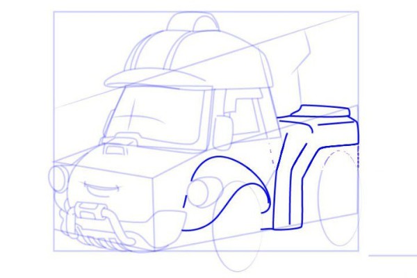 Police car Purley engineering vehicle Bucky simple drawing