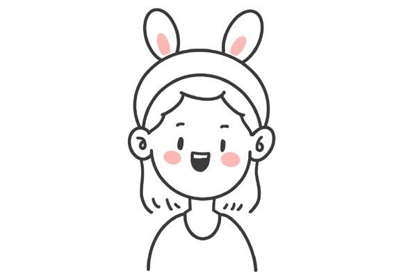 A set of cute little girls' simple drawings and small avatars