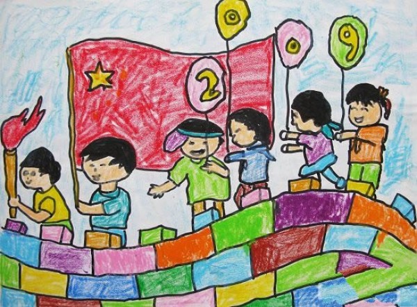 National Day Happy Tour childrens painting works