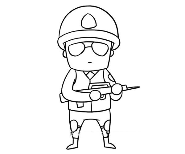 Simple drawing of handsome policeman