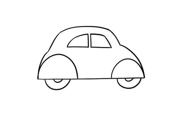 Beautiful green car simple drawing