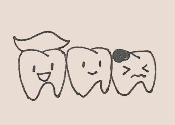 Simple drawing of teeth