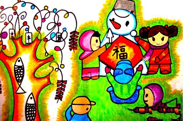 Children’s paintings to celebrate the Spring Festival in 2017