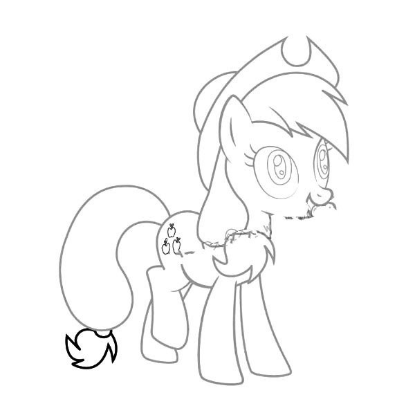 My Little Pony Applejack simple drawing