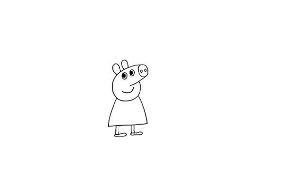 Simple drawing tutorial of Peppa Pig and his brother George