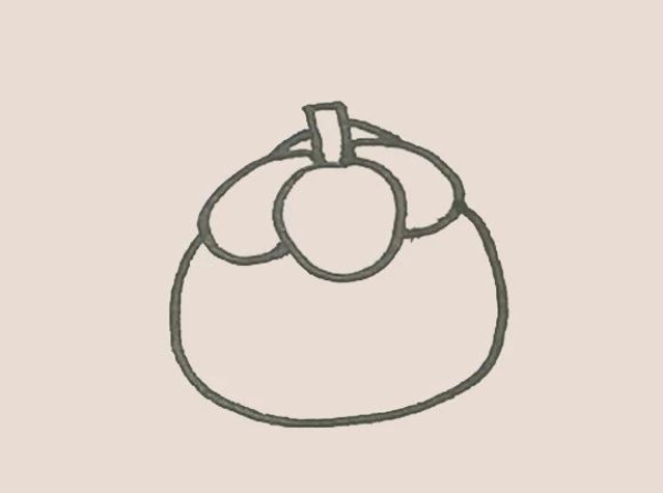 Simple drawing of mangosteen