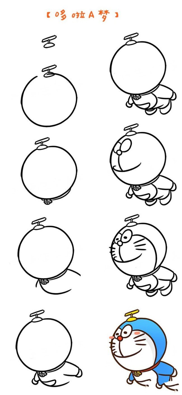 About the simple drawing method of Doraemon