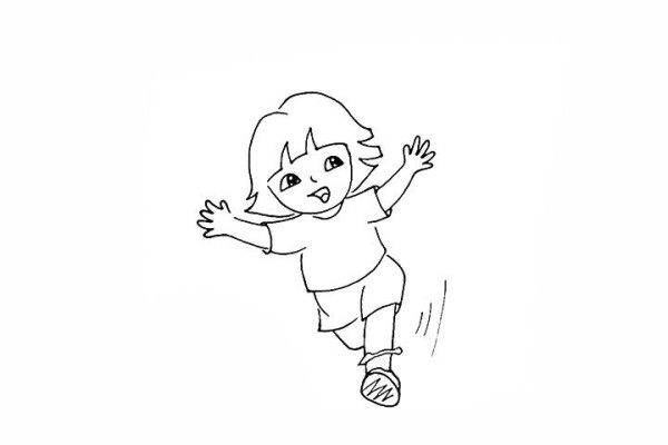 How to draw Running Dora