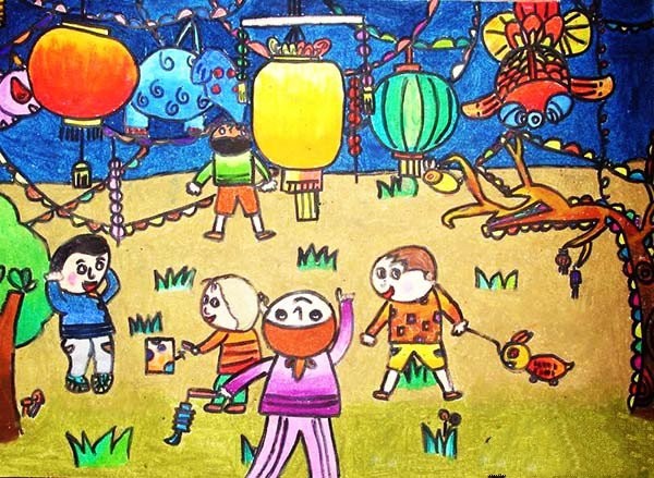 Appreciation of children’s paintings of Lantern Festival 2017