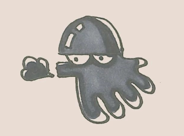 Simple drawing of squid