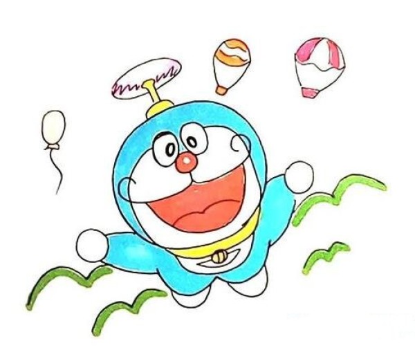 How to draw blue Doraemon