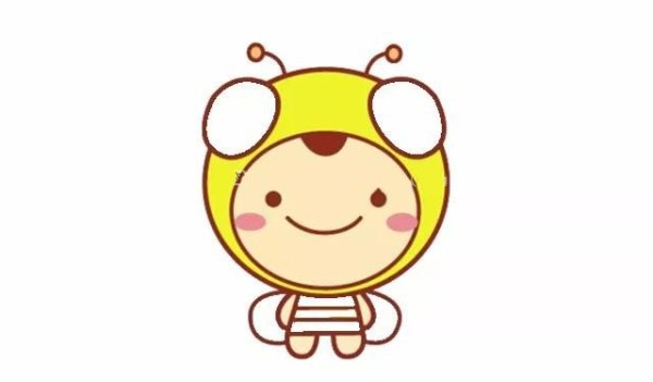 Draw cartoon little bee