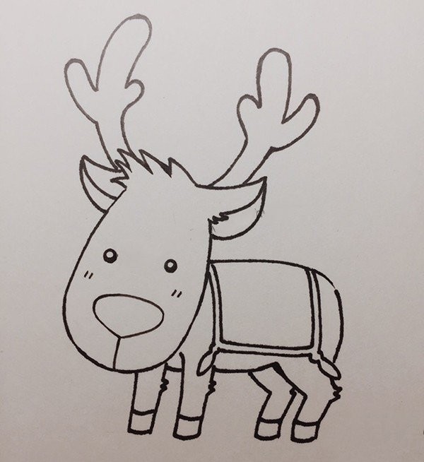 Christmas Deer Simple Drawing Tutorial