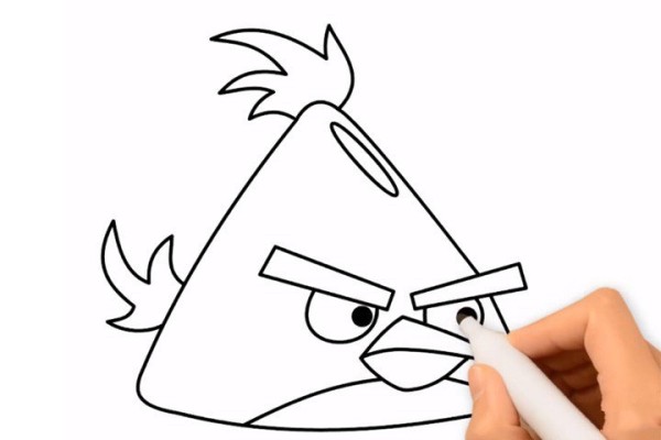 Angry Birds yellow bird drawing method