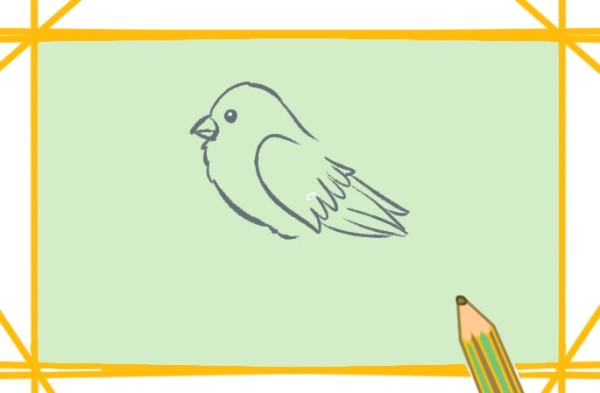 Simple drawing of bird on branch