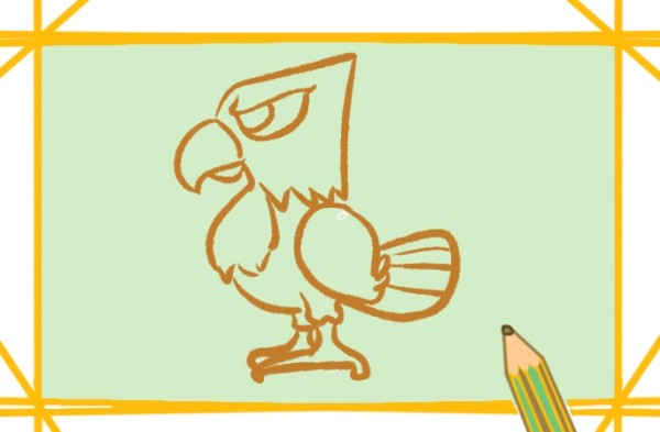 Simple drawing of vicious cartoon eagle