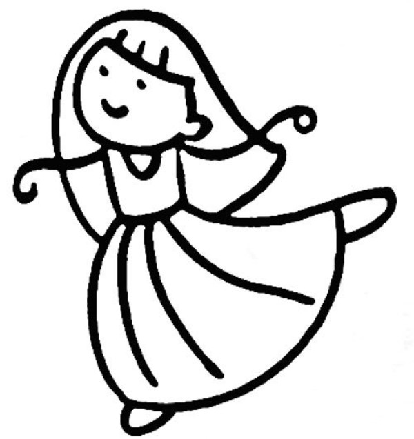 How to draw a dancing girl with simple strokes