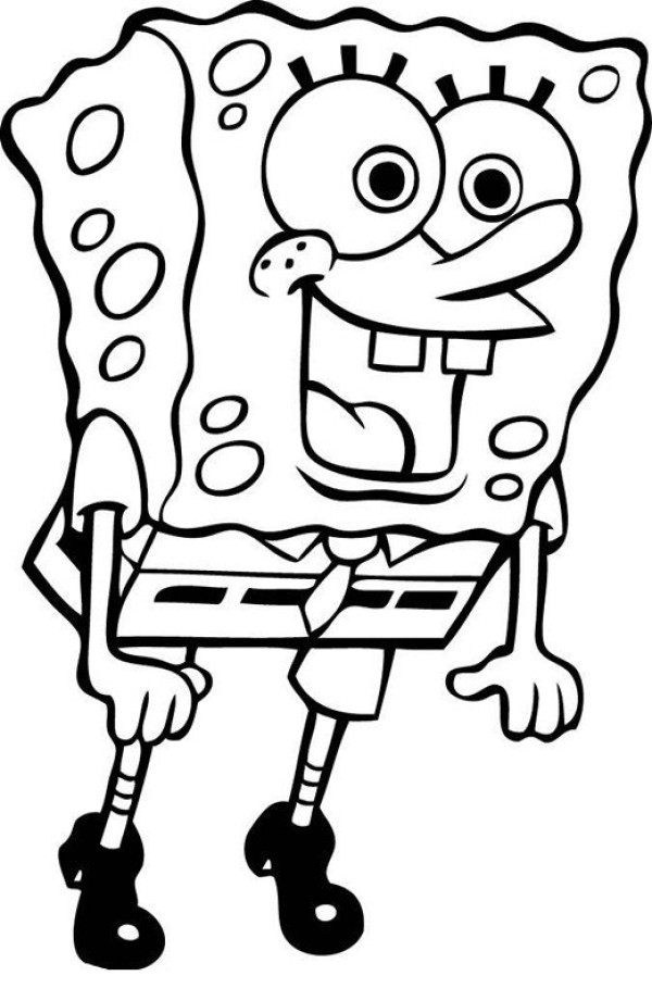 Cartoon Character SpongeBob SquarePants Simple Drawing Picture