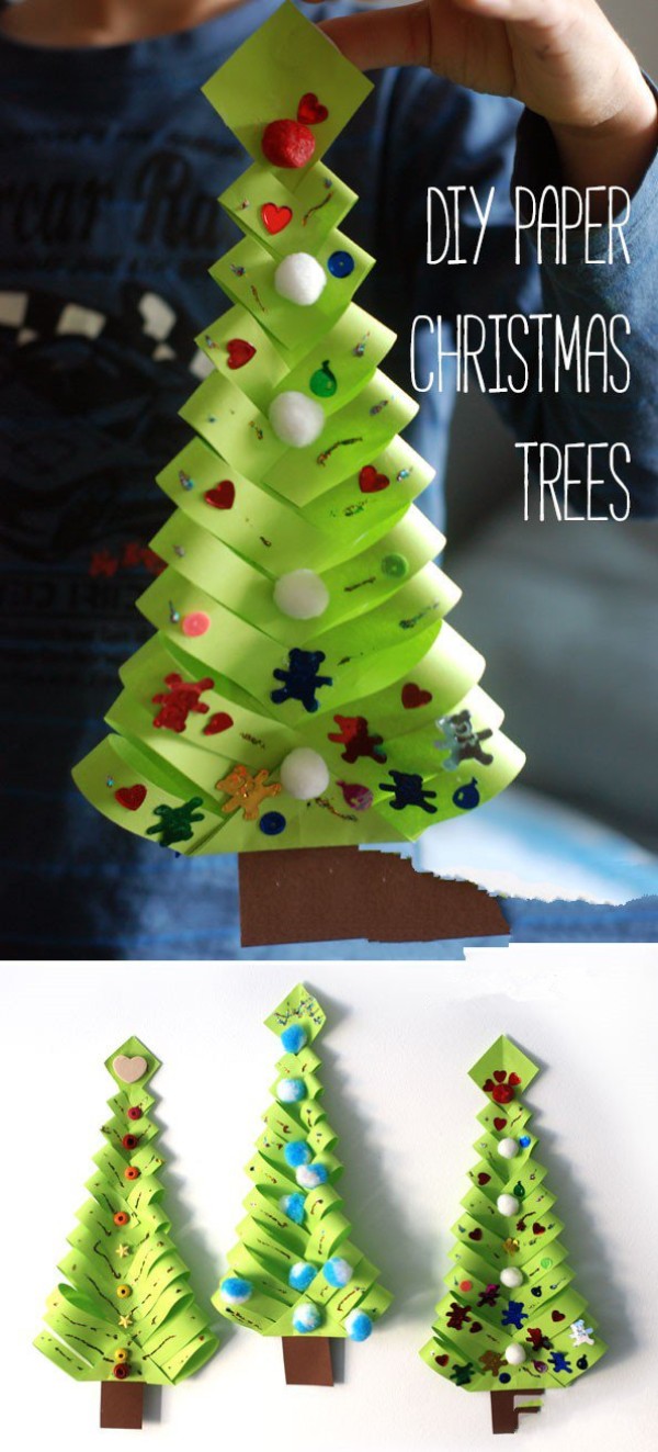 Childrens creative Christmas tree handmade