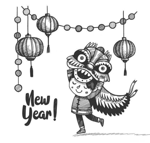 3 Happy New Year illustration pictures