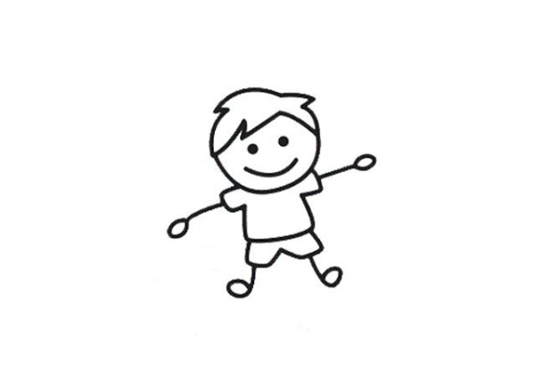 Four super simple simple drawing pictures of little boys