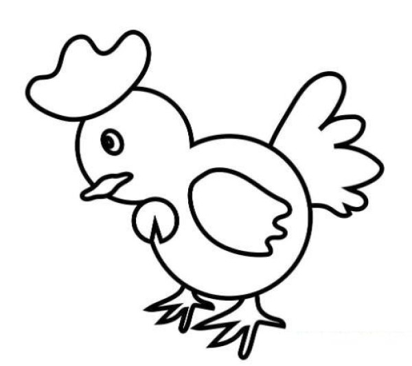 Colorful cartoon little rooster