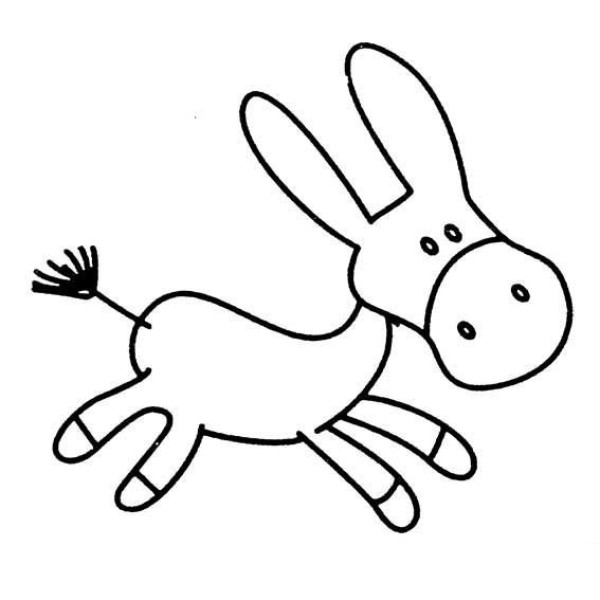 Childrens simple drawings of animals, simple drawings of donkeys