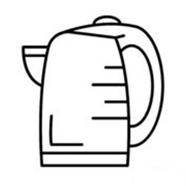 Childrens simple drawing picture of boiling kettle