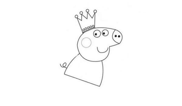 Draw Peppa Pig wearing a crown