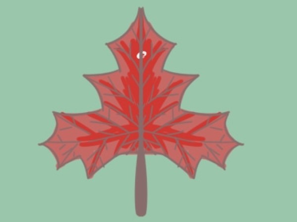 How to draw fiery red maple leaves