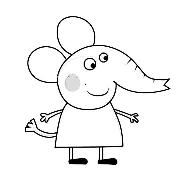 Peppa Pig and Emily the Elephant Simple Drawing