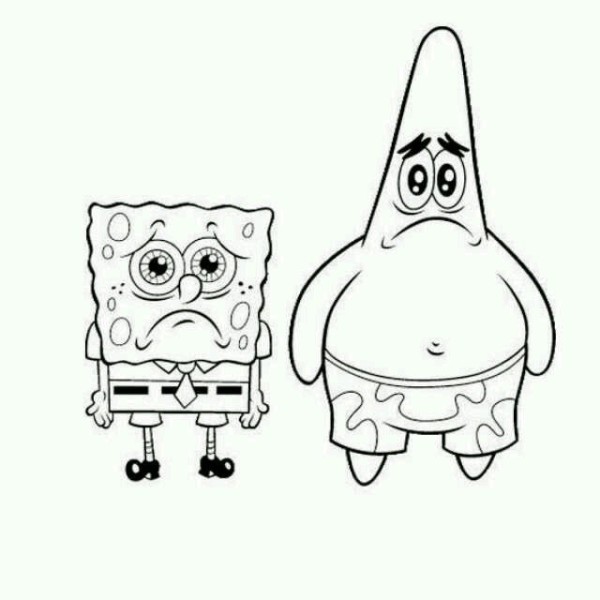 Simple drawings of cartoon characters, a complete collection of simple drawing pictures of SpongeBob SquarePants