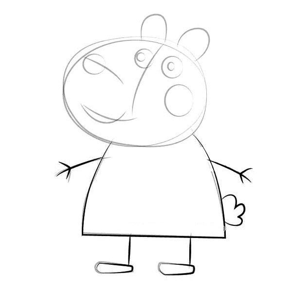 Peppa Pig and Suzy the Sheep Simple Drawing