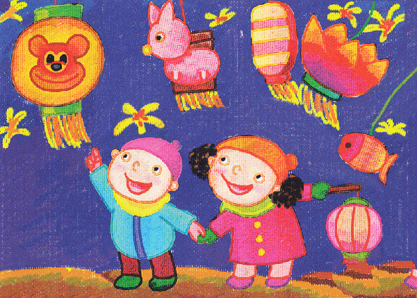 Appreciation of children’s paintings about the Lantern Festival in 2017