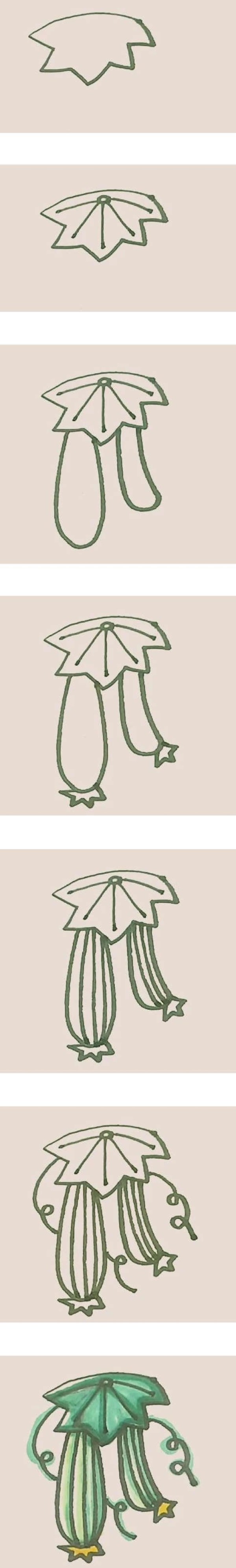 How to draw a long, fat loofah