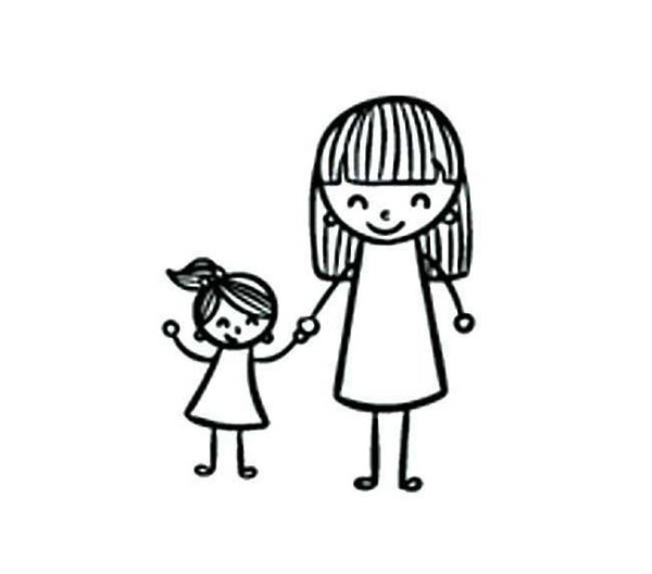 Mothers Day simple drawing material Mother and daughter simple drawing method