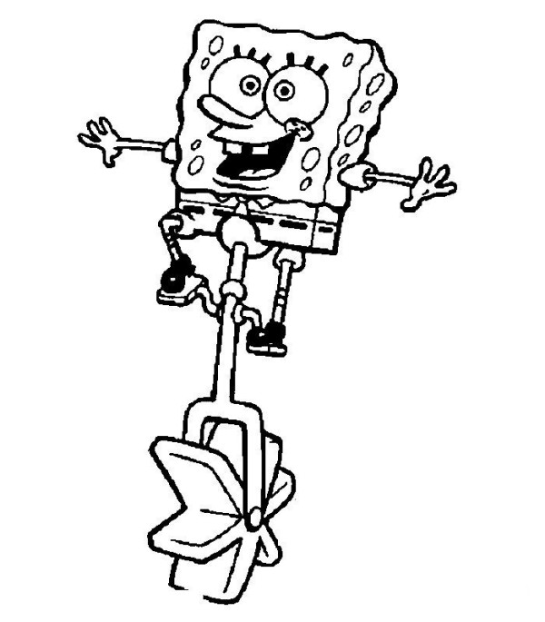 Cartoon Character SpongeBob SquarePants Simple Drawing Picture